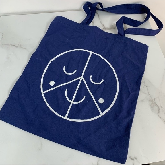 Brand new STUDIO ARHOJ Pottery Blue Navy Cotton Shopping Reusable Bag Tote - Picture 2 of 2